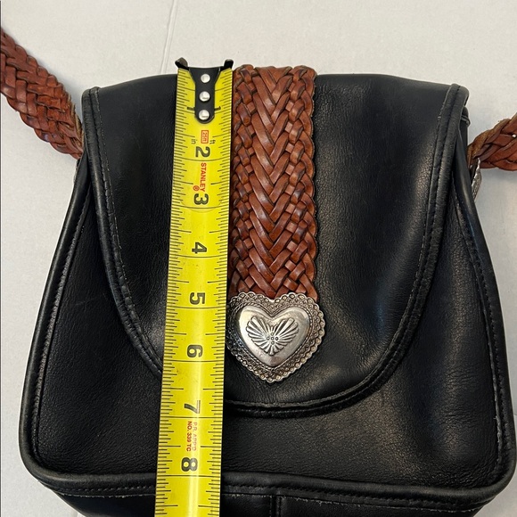 VINTAGE 90’s BRIGHTON LEATHER BRAIDED STRAP CROSSBODY BAG - Picture 13 of 16